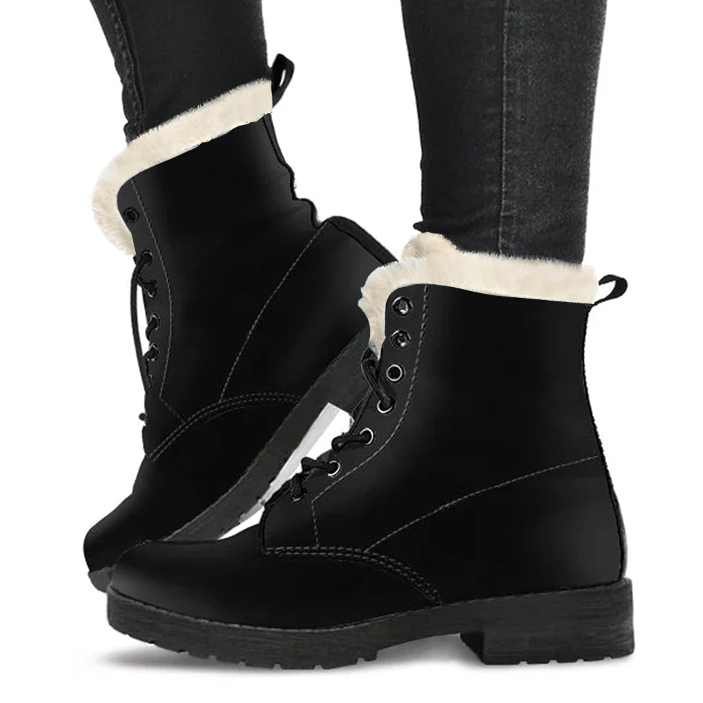 Fur-Lined Boots Full Black