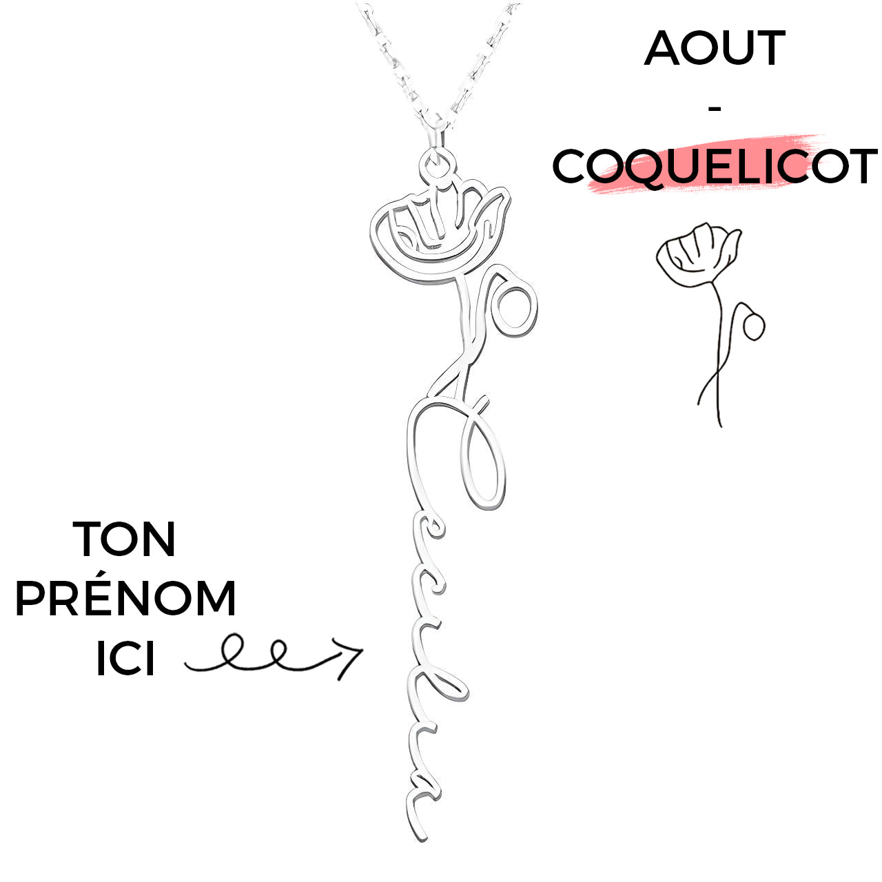 Collana con Fiore di Nascita Personalizzato