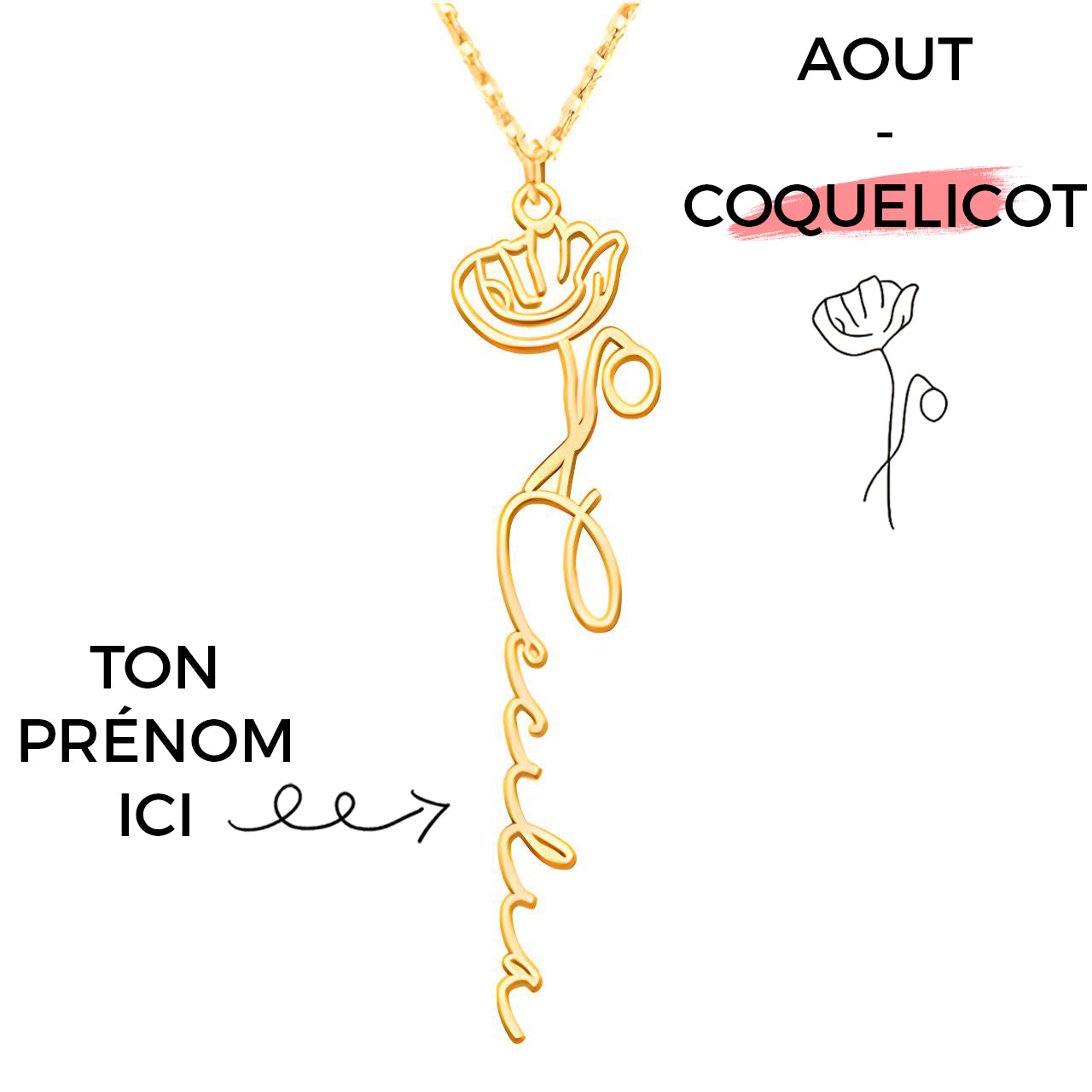 Collana con Fiore di Nascita Personalizzato