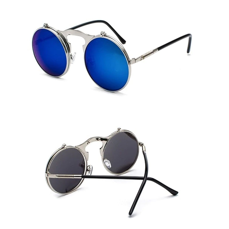 Round Sunglasses - Flip Up Lenses