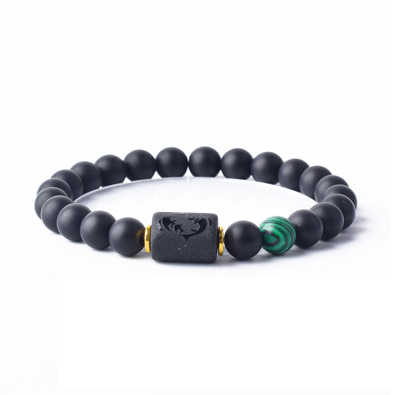 Black Beaded Zodiac Bracelet