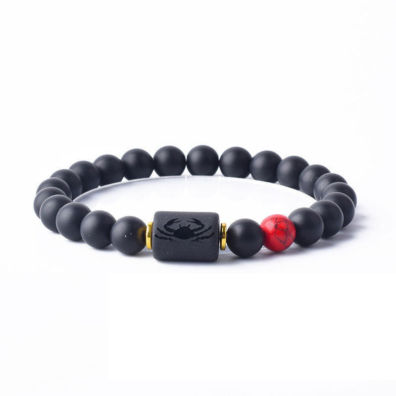 Black Beaded Zodiac Bracelet