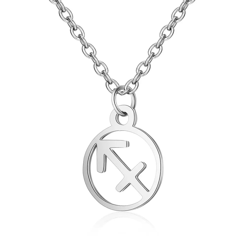 Round Pendant Zodiac Necklace
