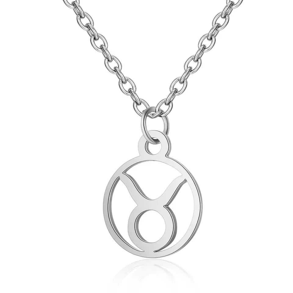 Round Pendant Zodiac Necklace
