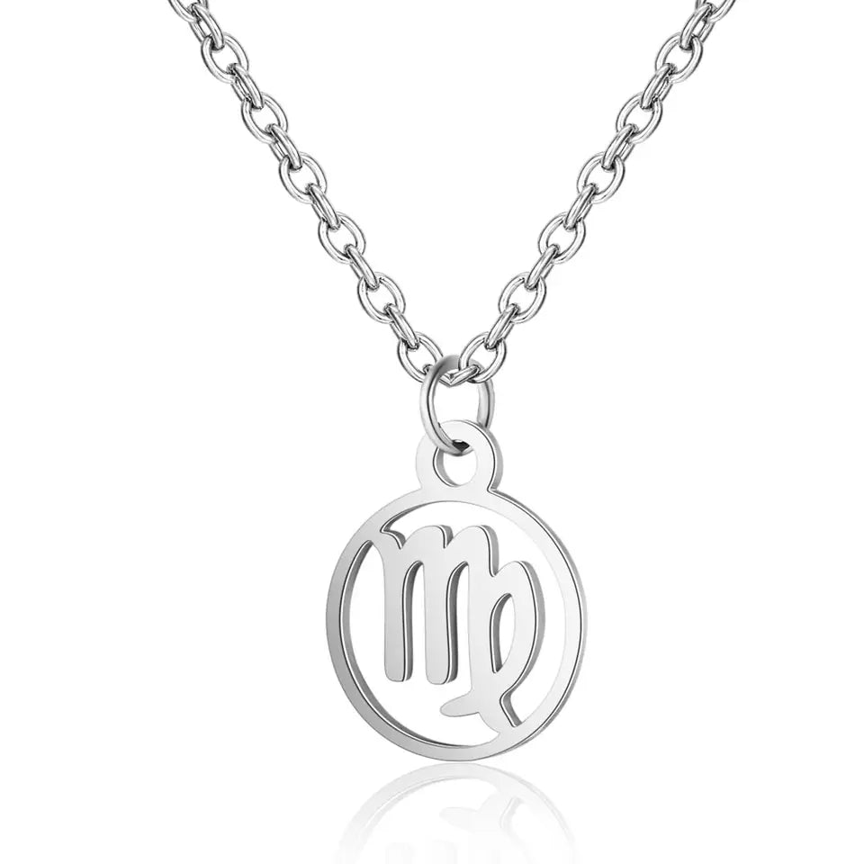 Round Pendant Zodiac Necklace