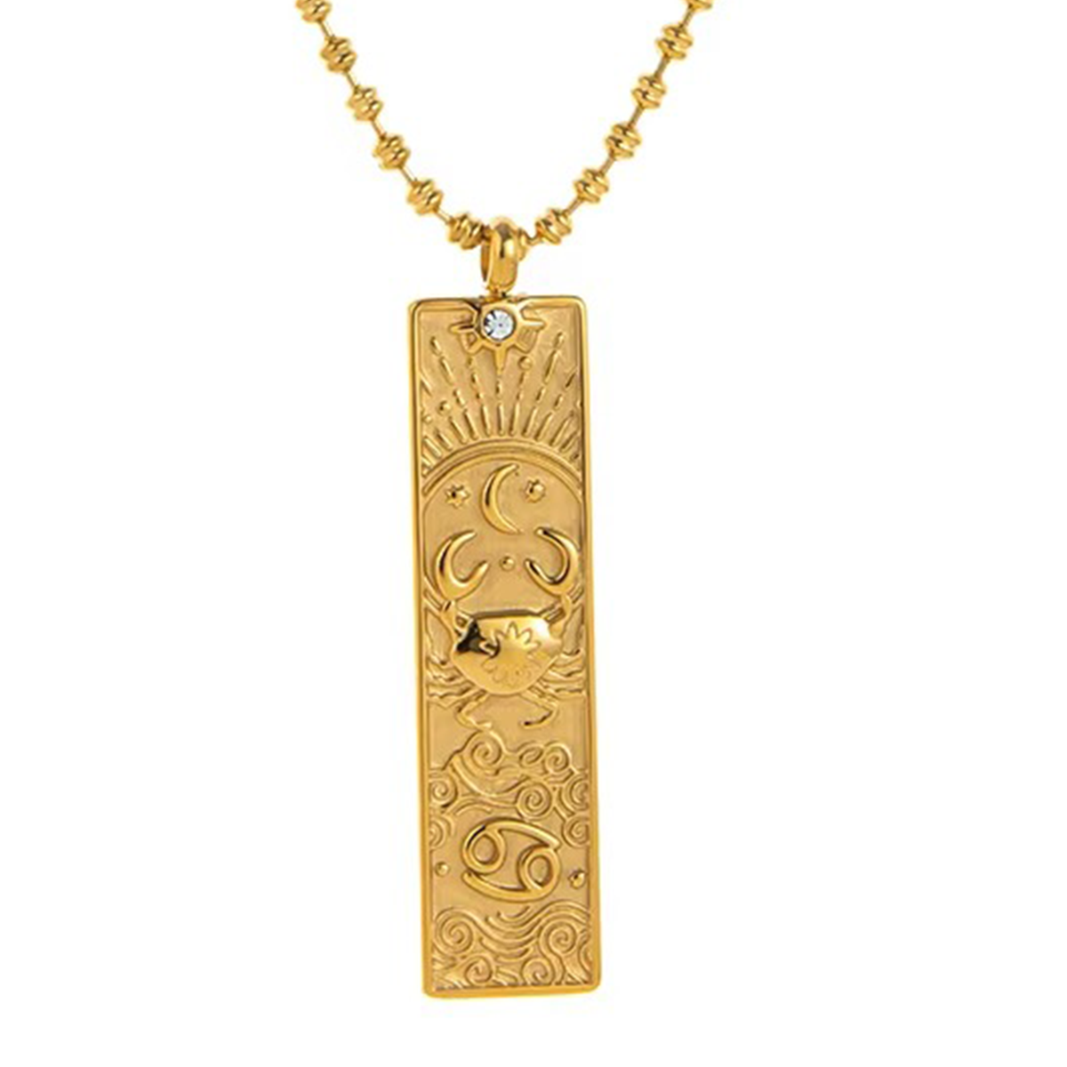 Rectangular Pendant Zodiac Necklace
