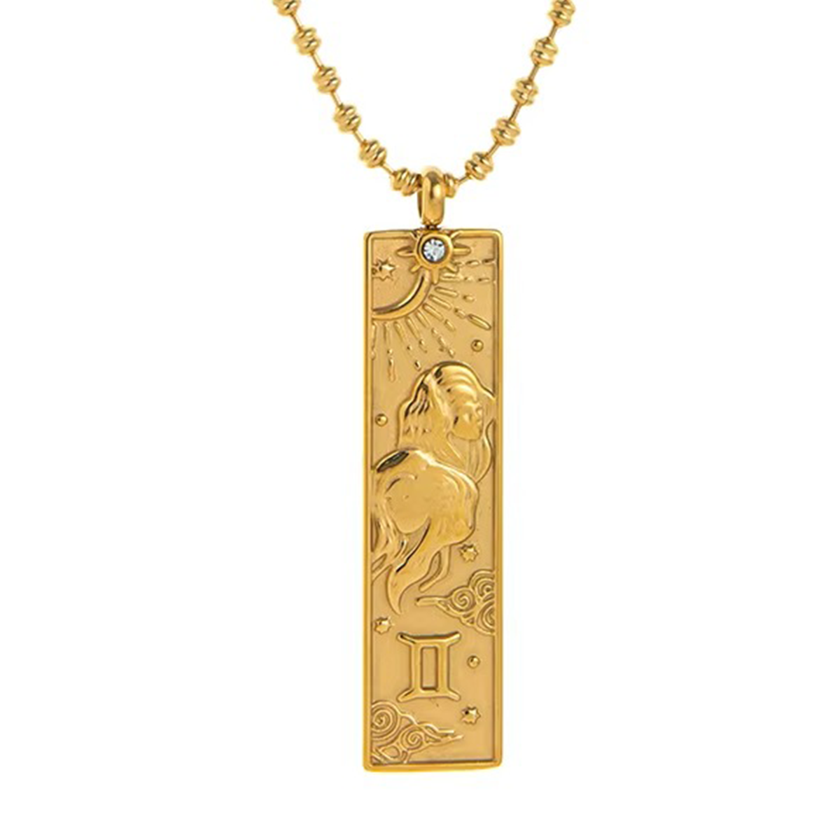 Rectangular Pendant Zodiac Necklace
