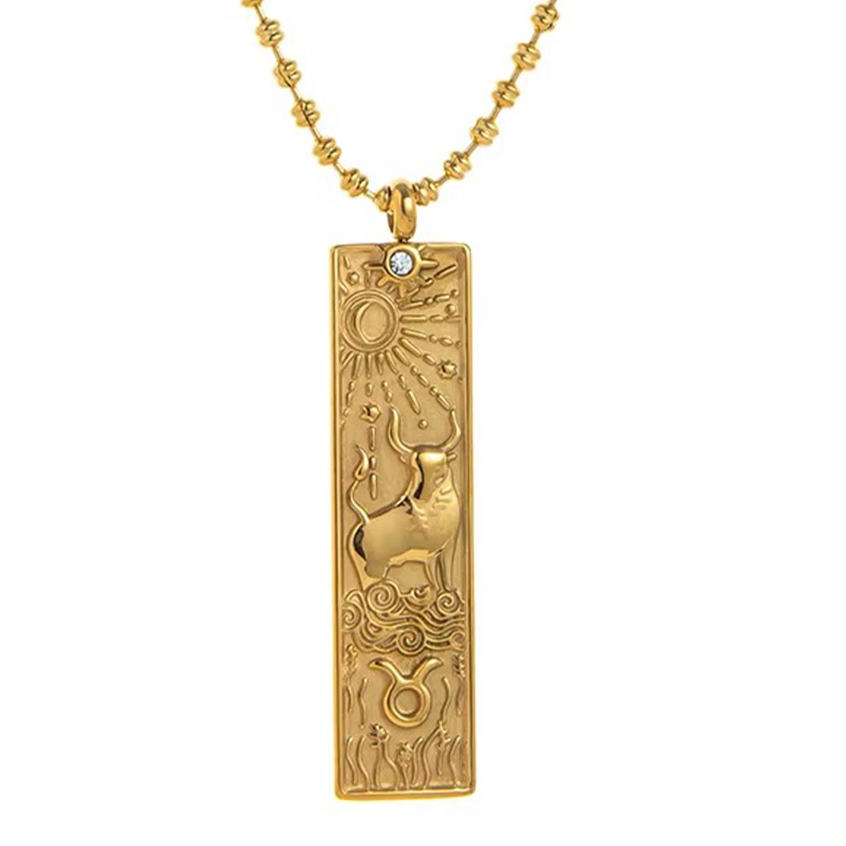 Rectangular Pendant Zodiac Necklace