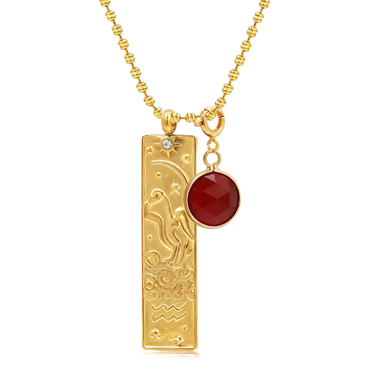 Rectangular Pendant Zodiac Necklace
