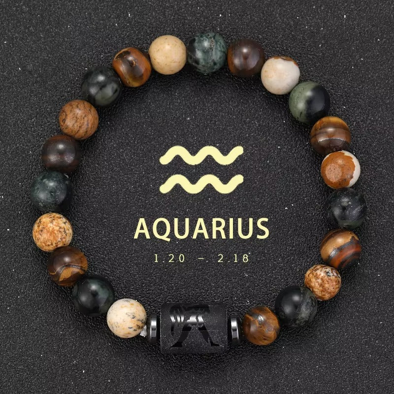 Natural Stone Zodiac Bracelet