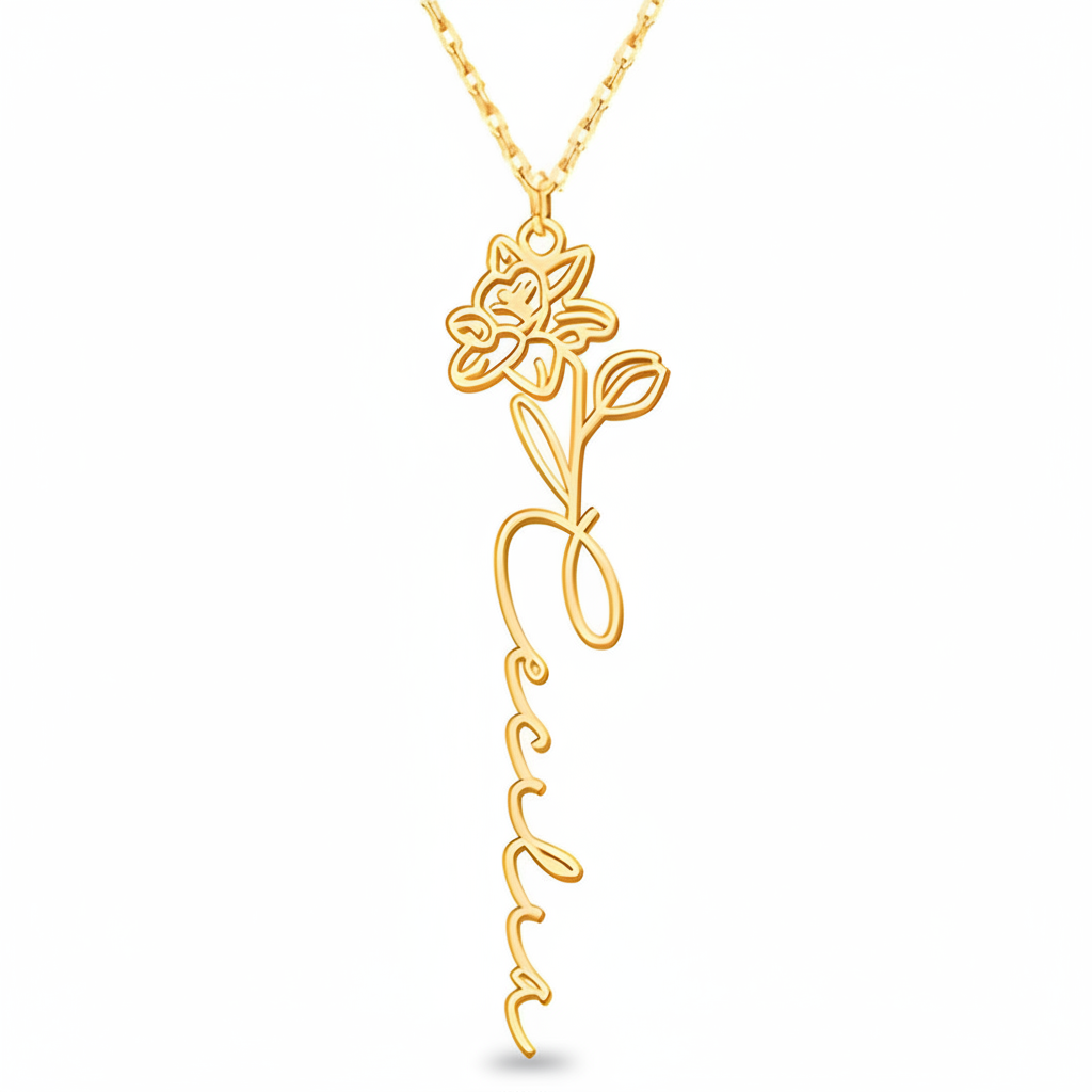 Personalisierte Geburtsblumen-Kette
