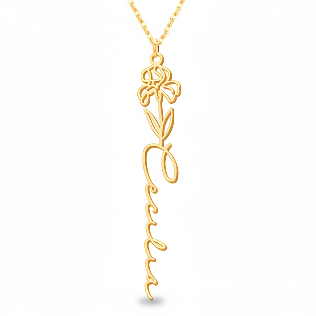 Personalisierte Geburtsblumen-Kette