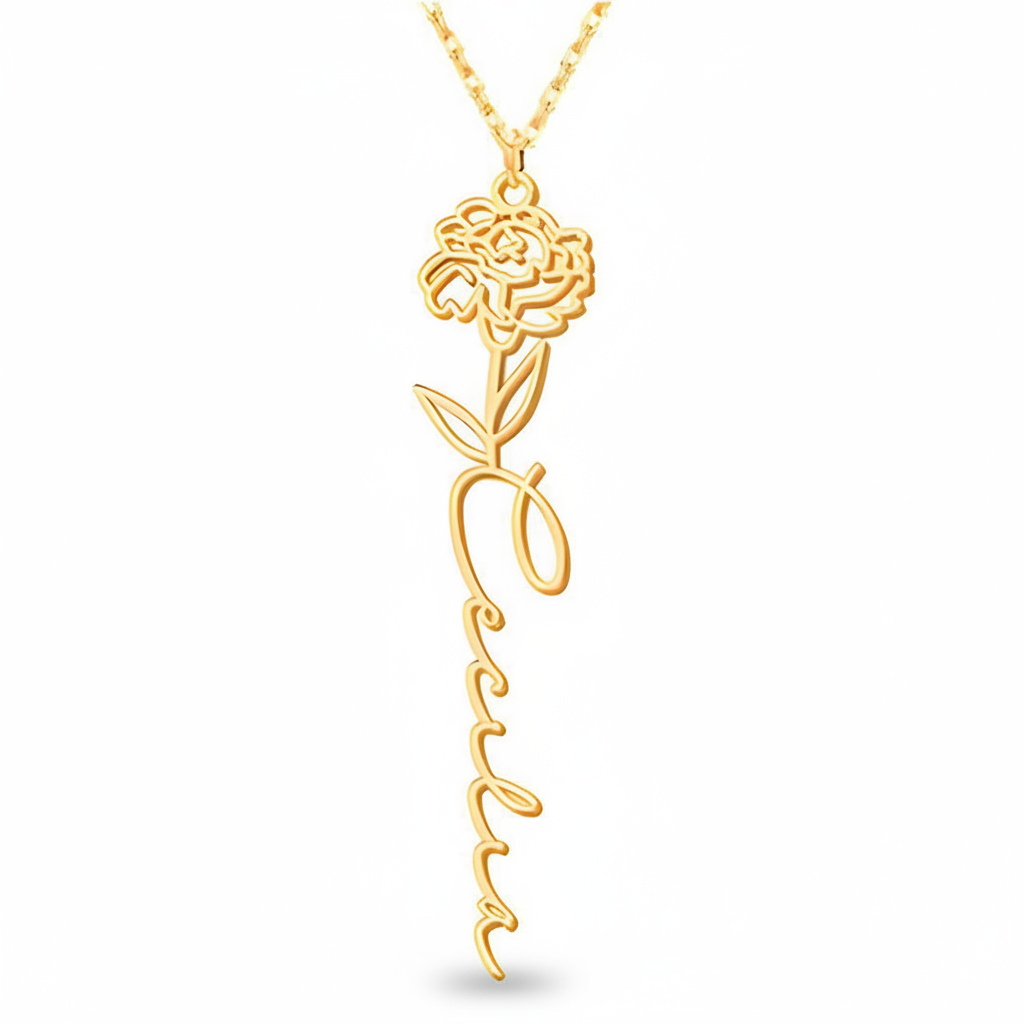 Personalisierte Geburtsblumen-Kette