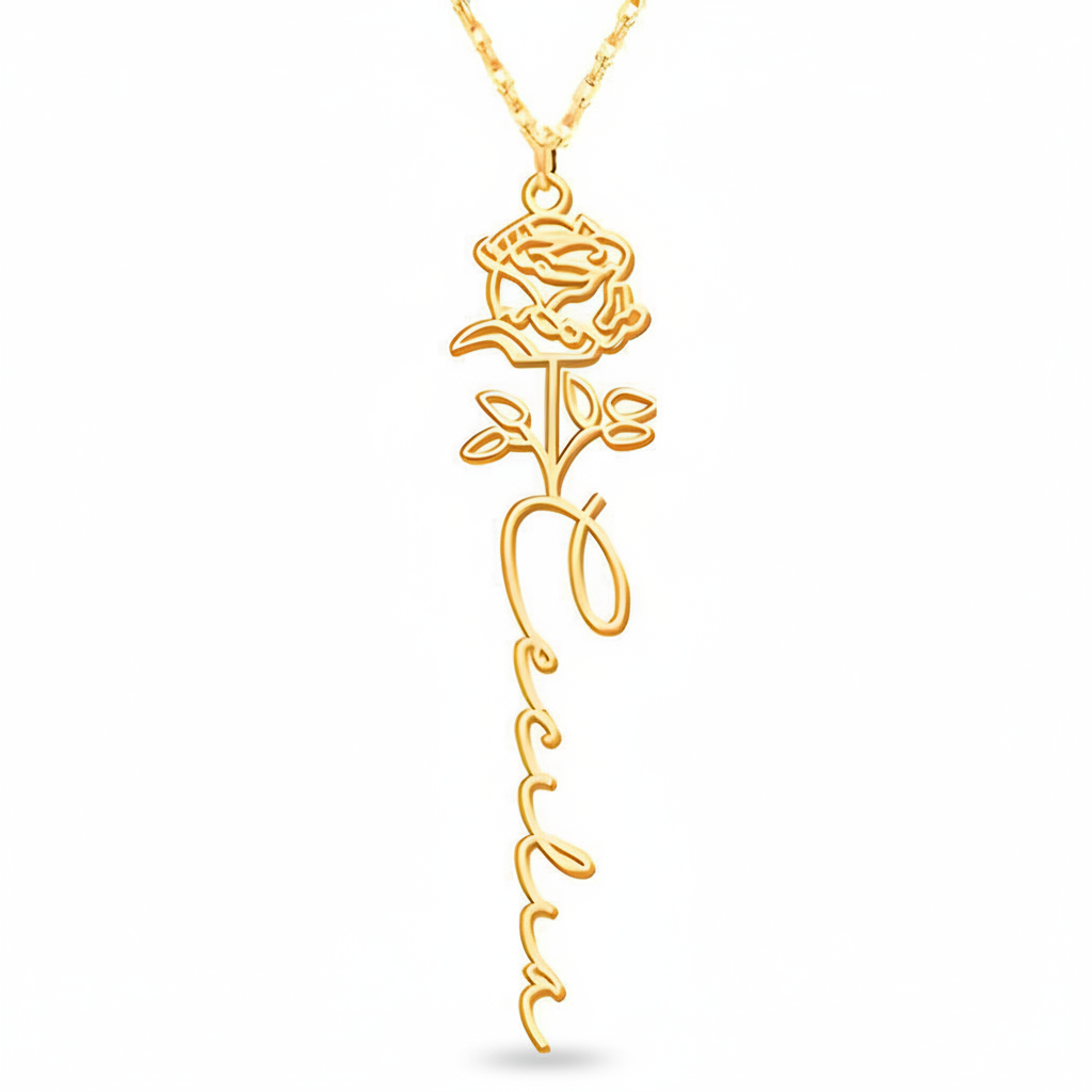 Personalisierte Geburtsblumen-Kette