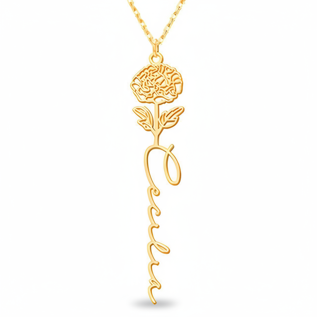 Personalisierte Geburtsblumen-Kette