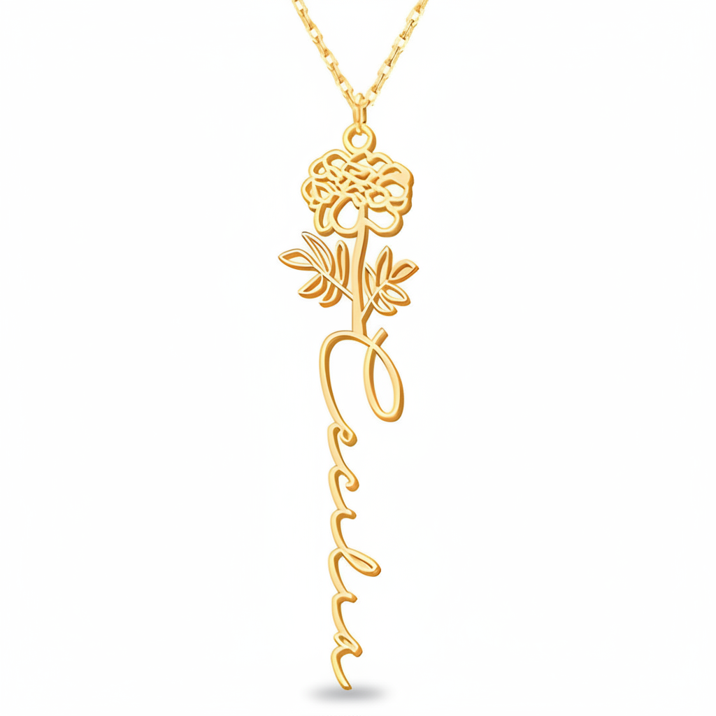 Personalisierte Geburtsblumen-Kette