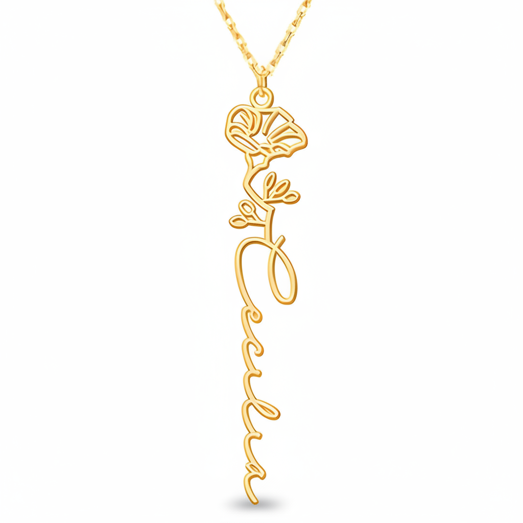 Personalisierte Geburtsblumen-Kette