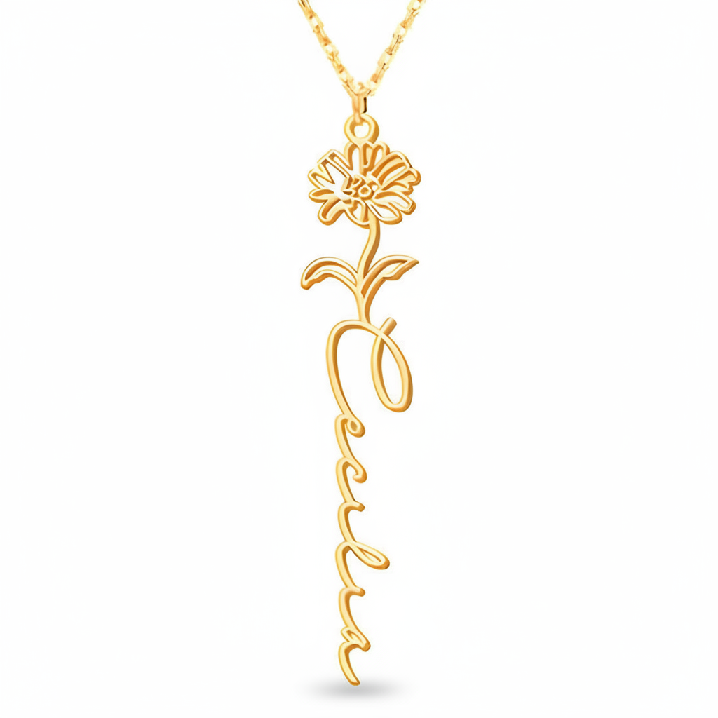 Personalisierte Geburtsblumen-Kette