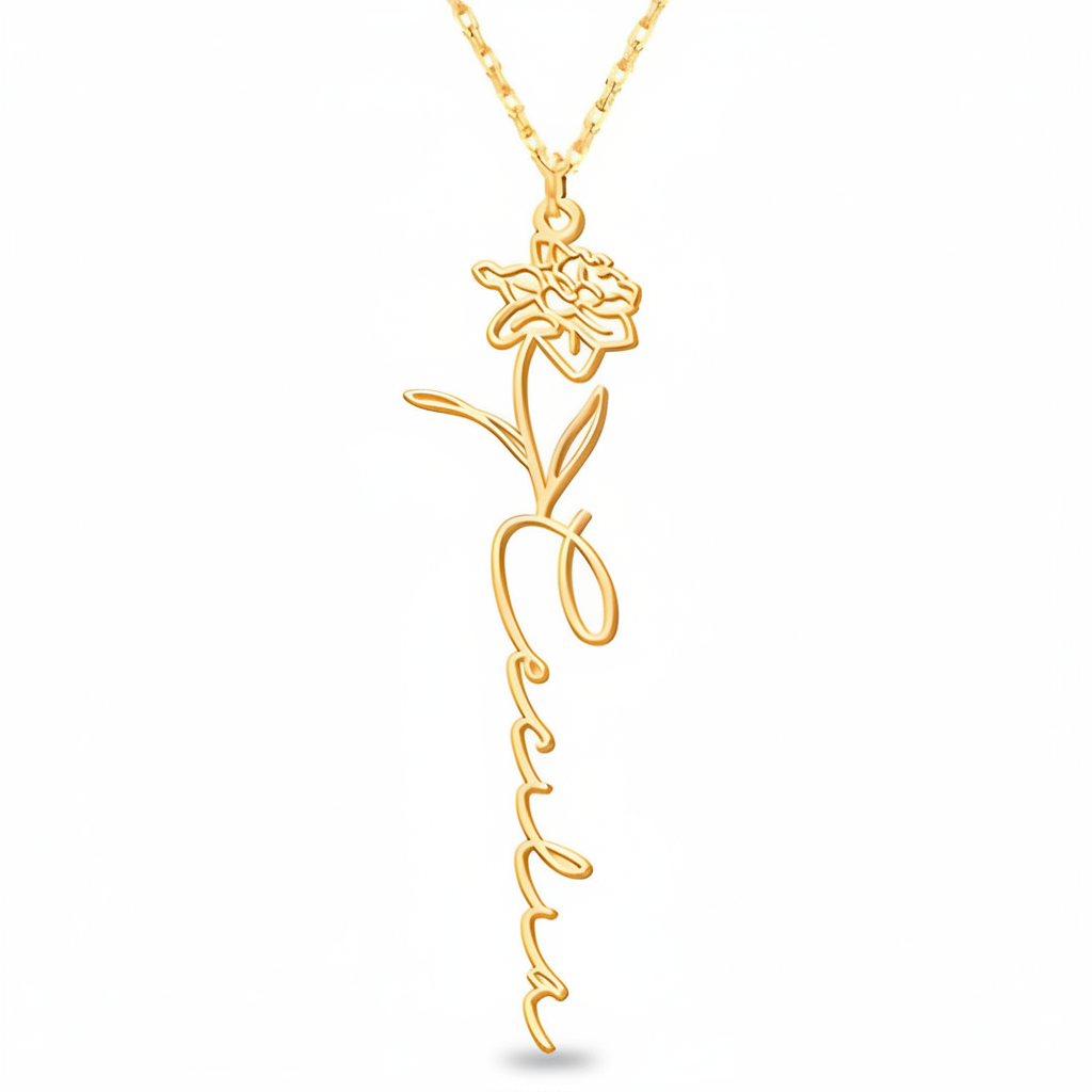 Personalisierte Geburtsblumen-Kette