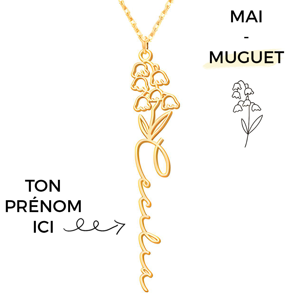 Collana con Fiore di Nascita Personalizzato