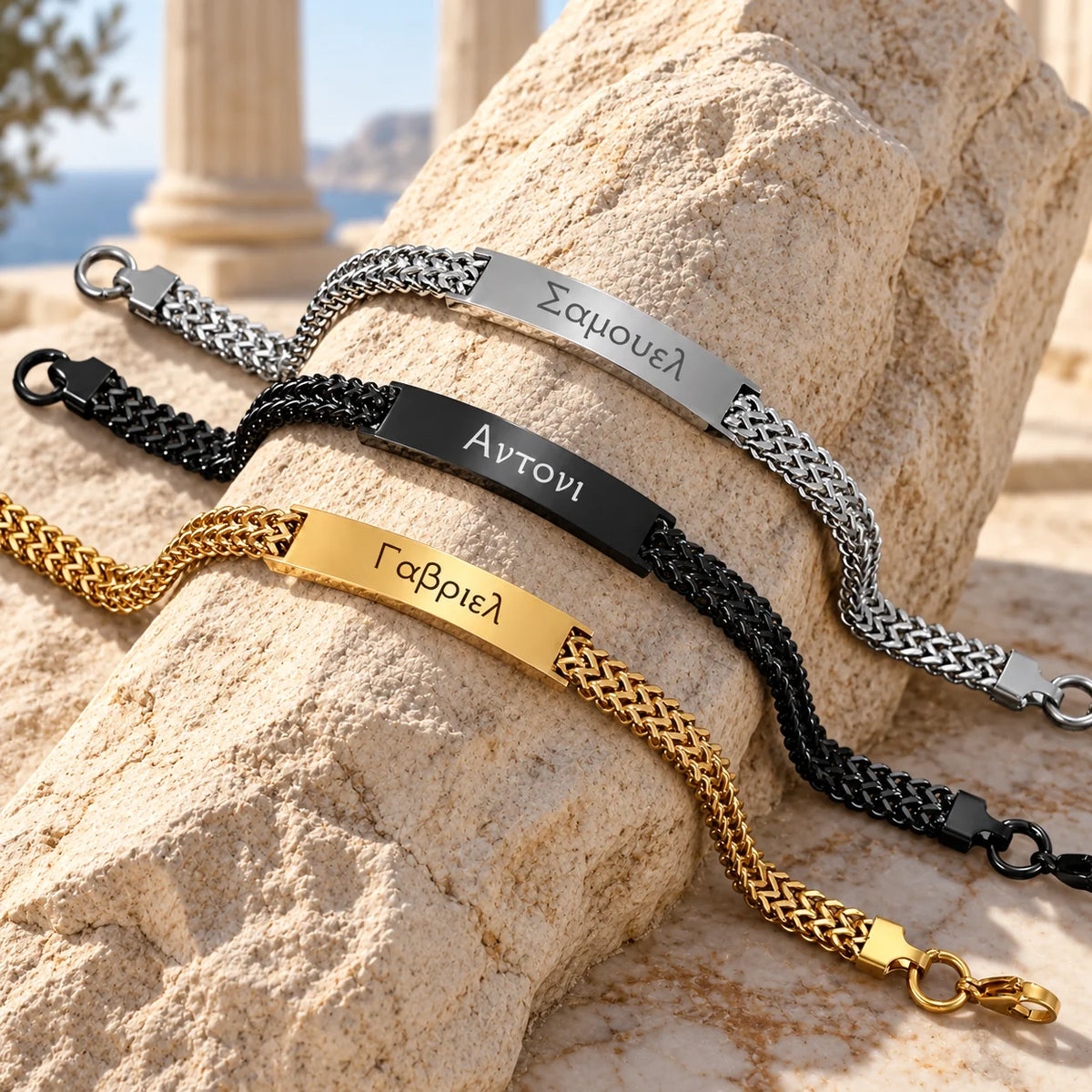 Greek ID Bracelet for Men