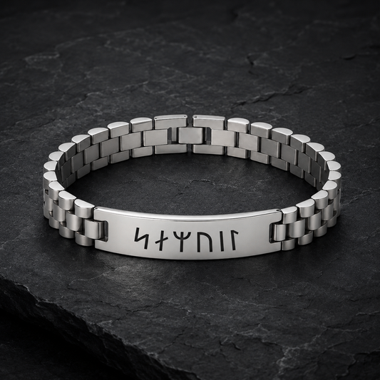 Pulsera Runas Vikingas Personalizada Hombre
