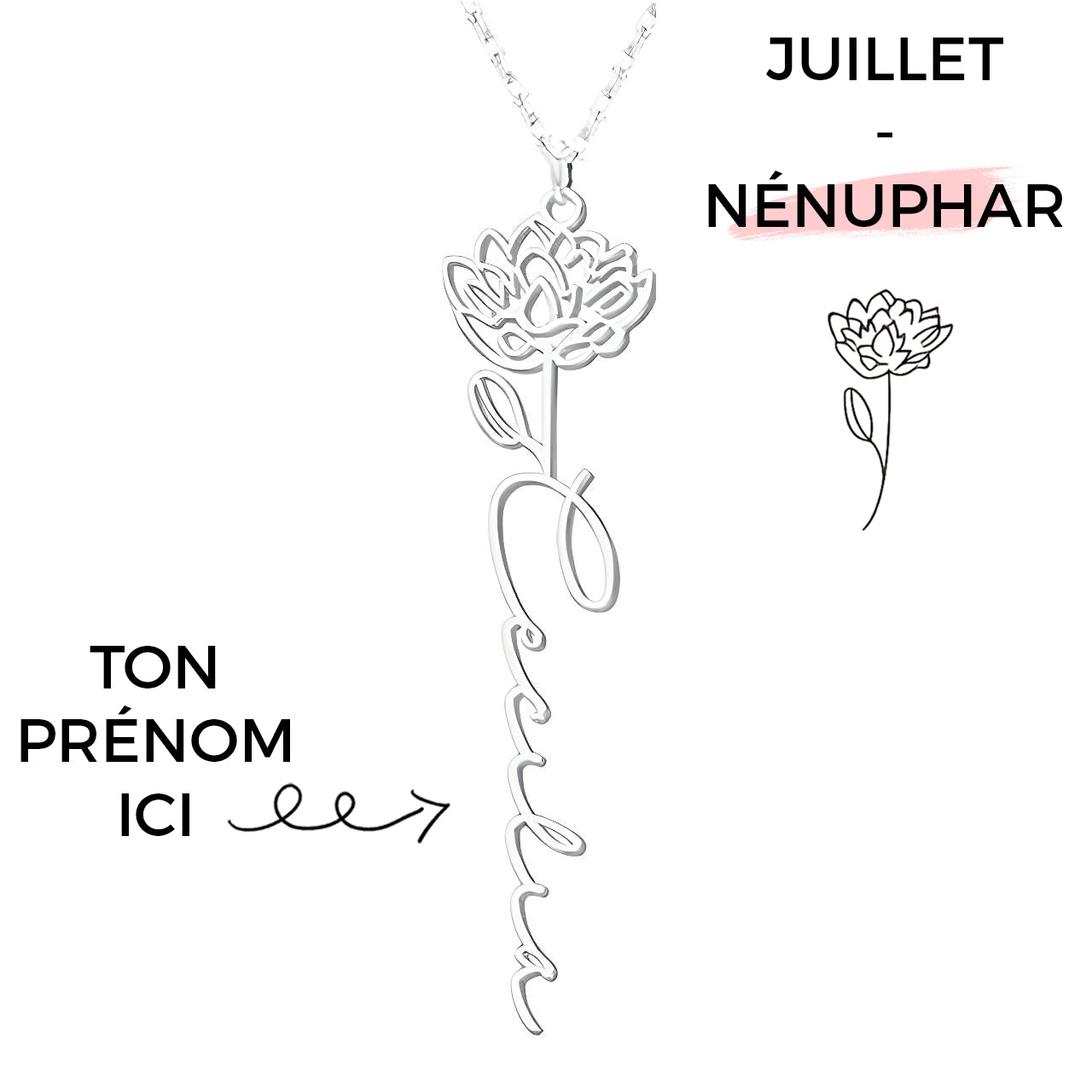 Collana con Fiore di Nascita Personalizzato