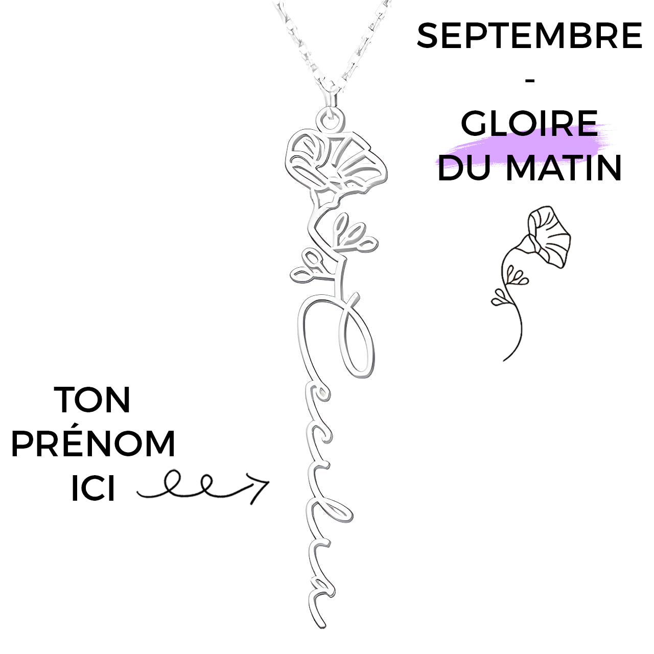 Collana con Fiore di Nascita Personalizzato