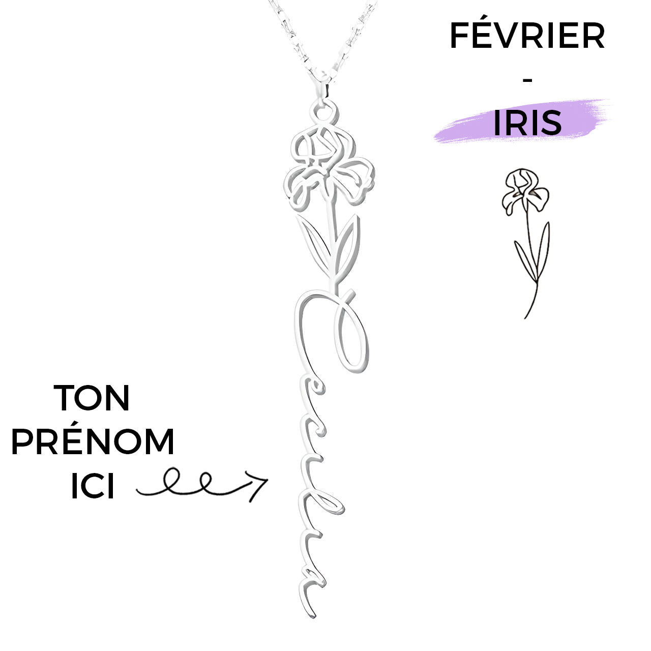 Collana con Fiore di Nascita Personalizzato
