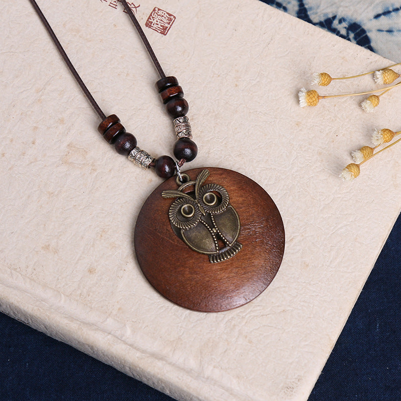 Noctua wooden necklace