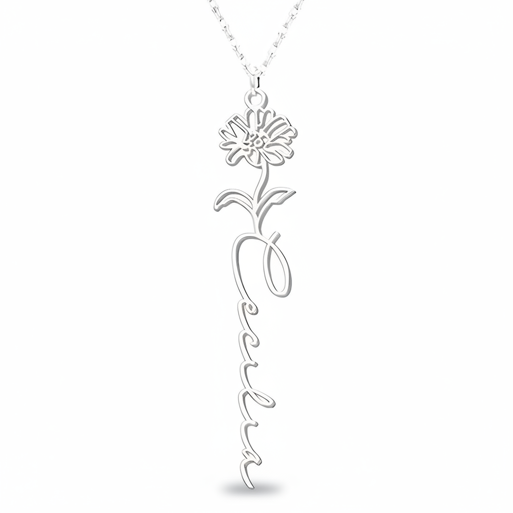 Personalisierte Geburtsblumen-Kette
