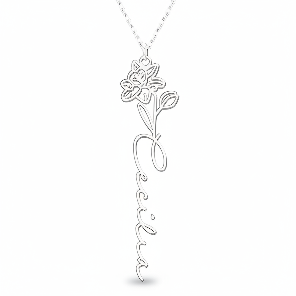 Personalisierte Geburtsblumen-Kette