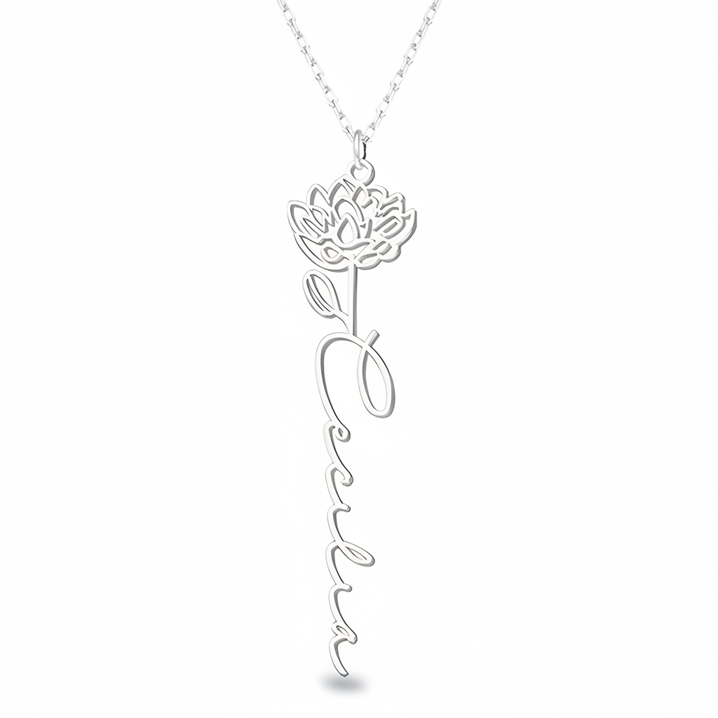 Personalisierte Geburtsblumen-Kette