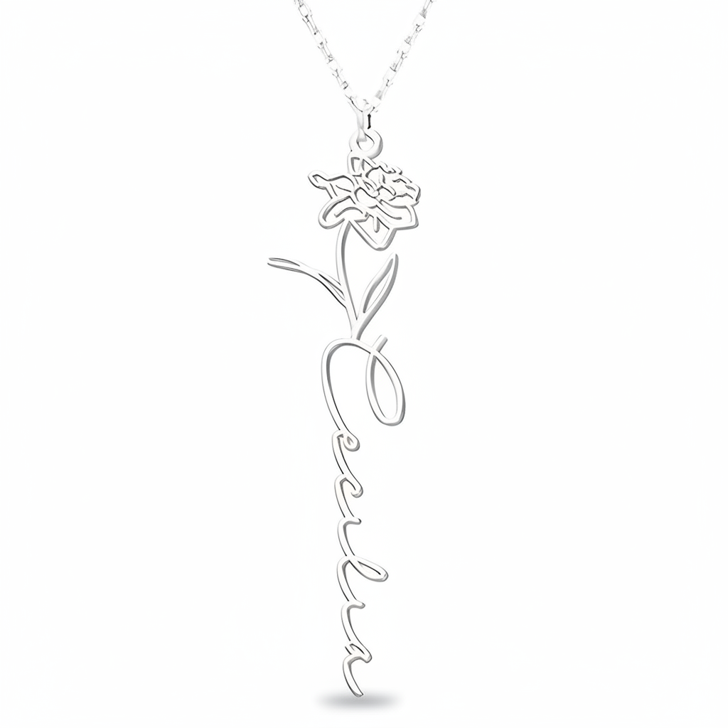Personalisierte Geburtsblumen-Kette