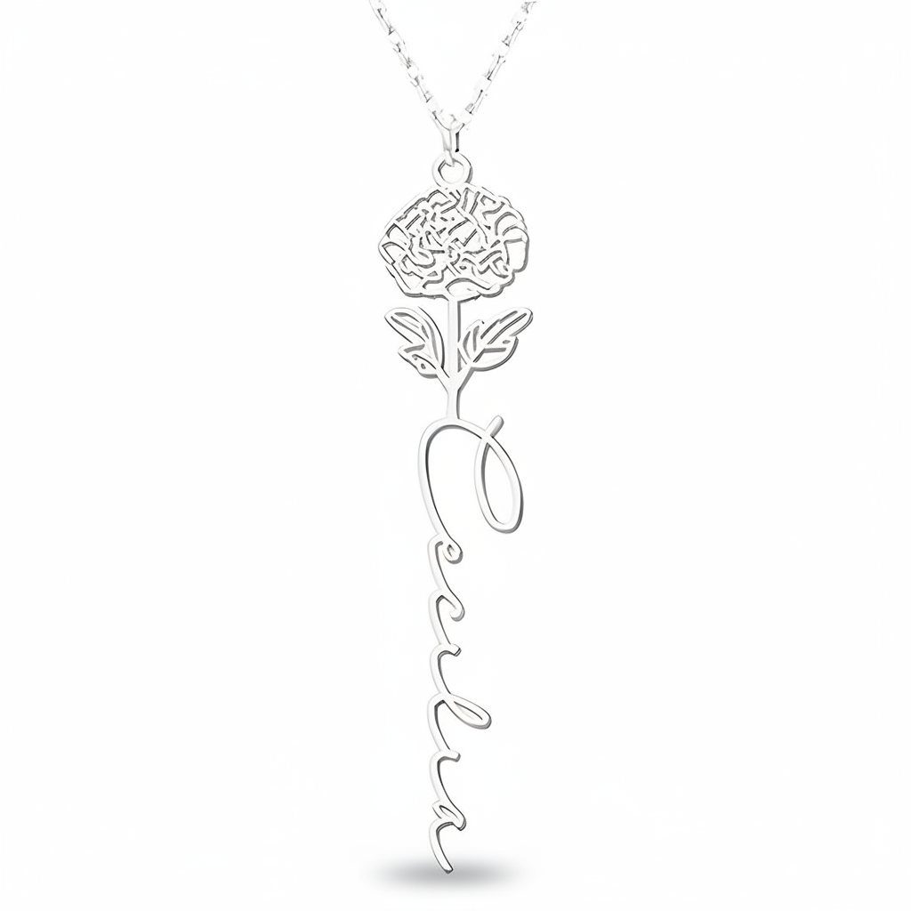 Personalisierte Geburtsblumen-Kette
