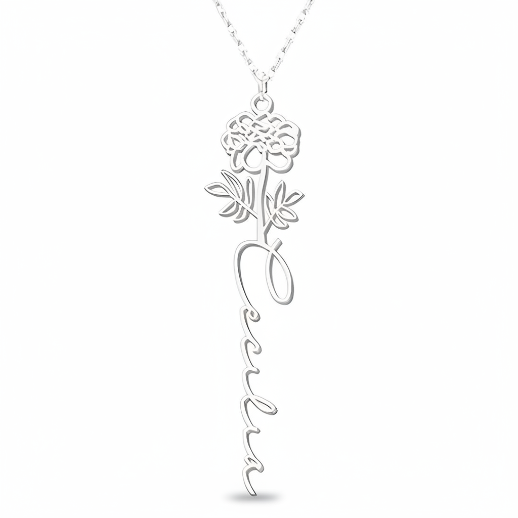 Personalisierte Geburtsblumen-Kette