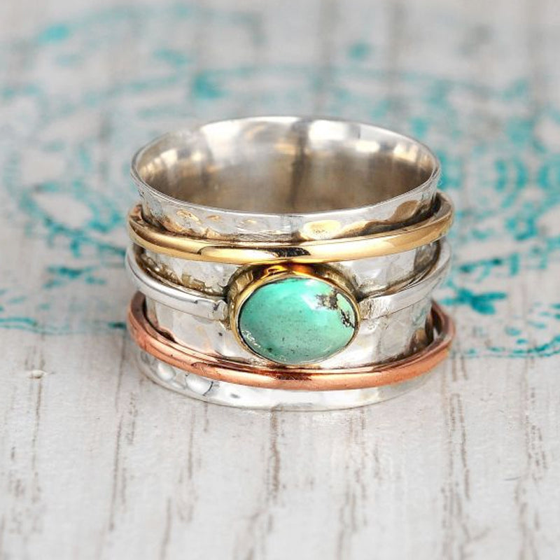 Bague Ethnique Turquoise Argent