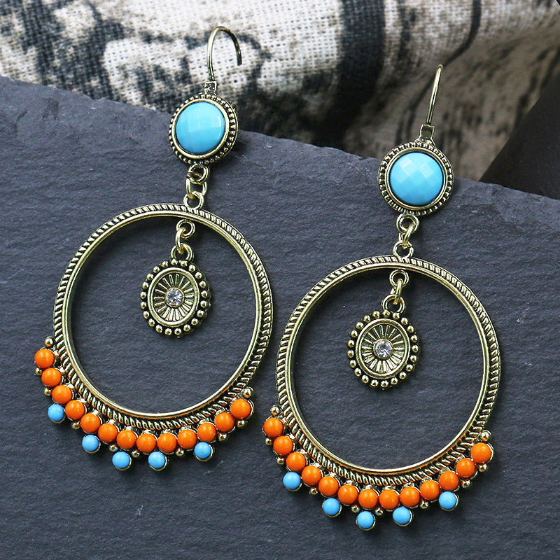 Boucles d'Oreilles Ethnique Perles